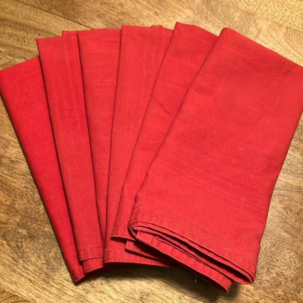 🌈 IKEA 100% cotton napkins 17 x 17 1999 red set of 6